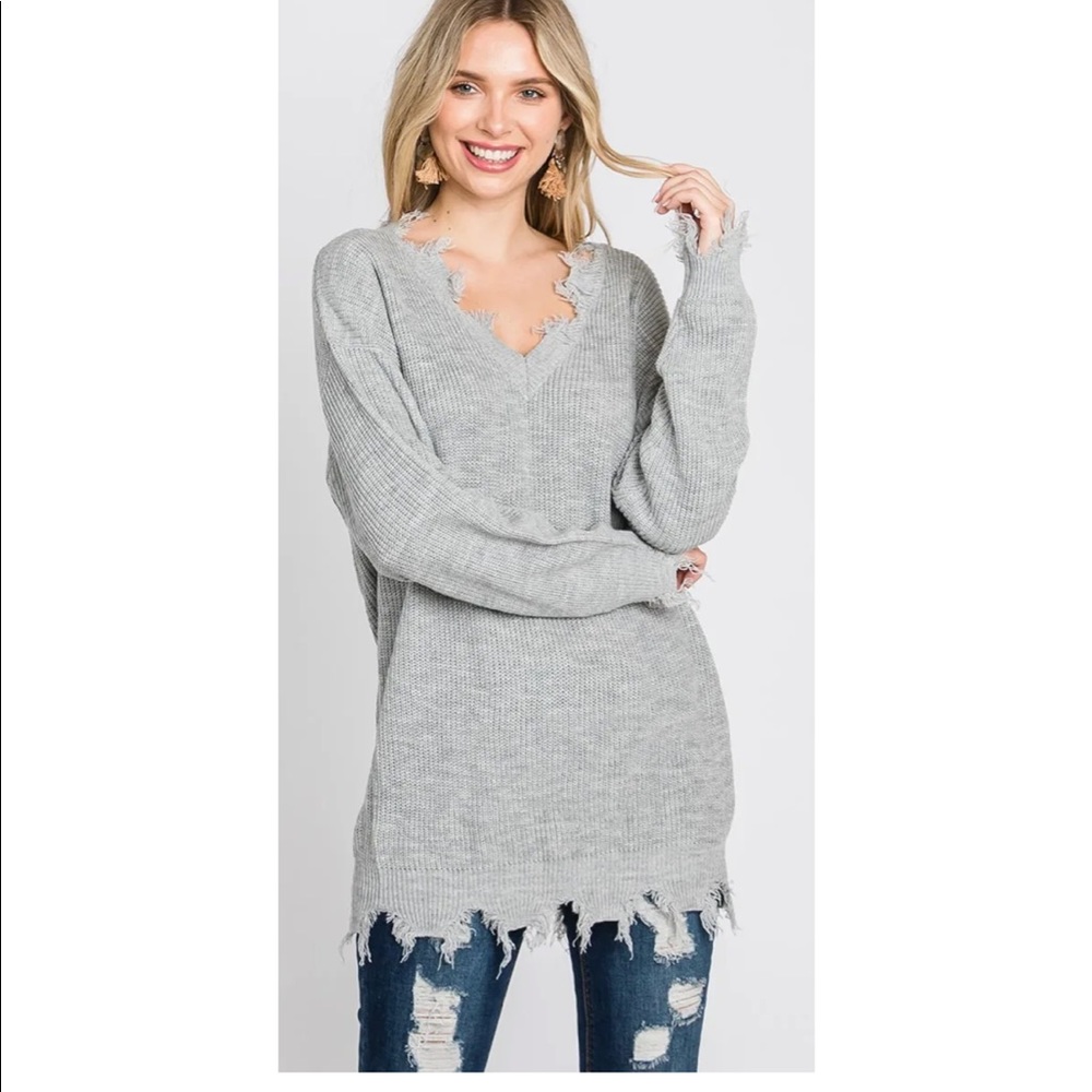 Plus size gray sweater